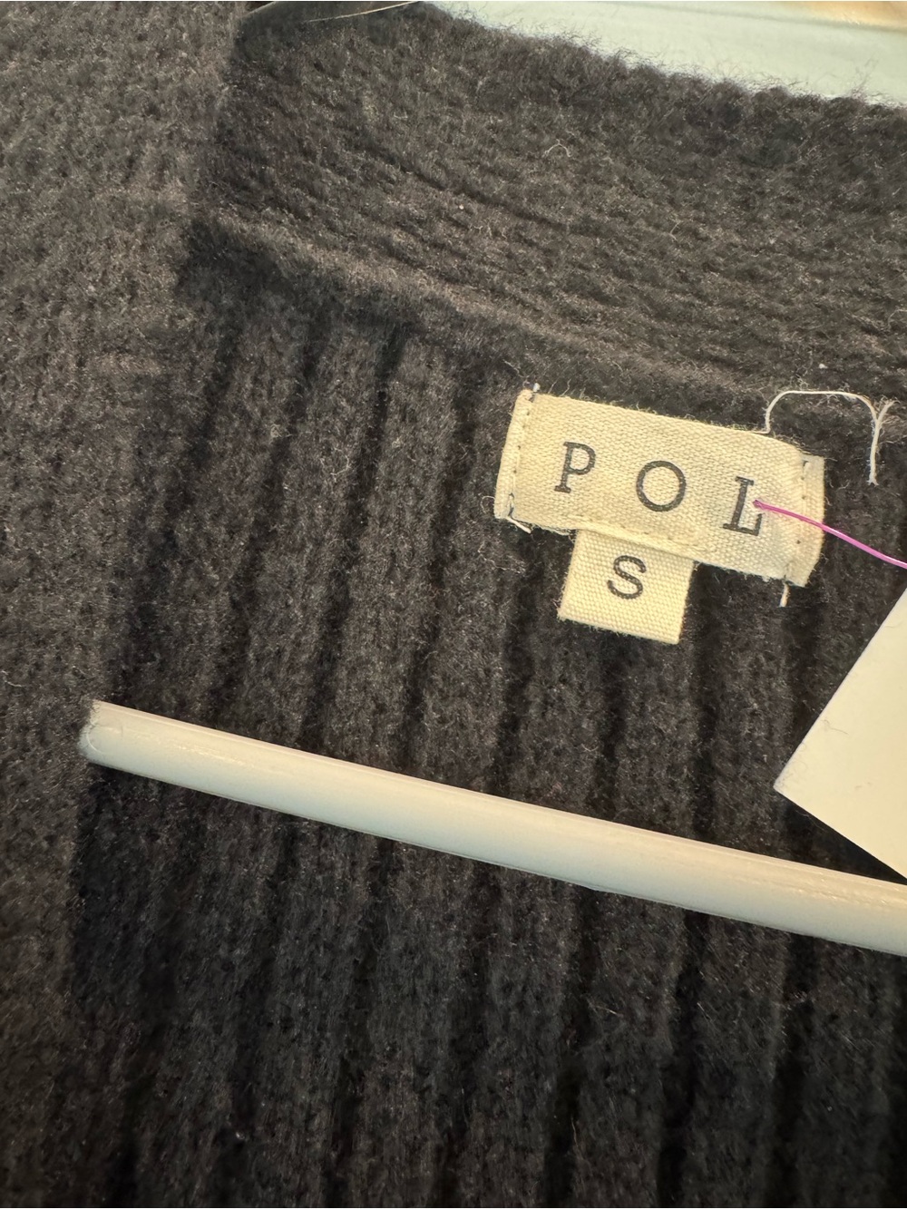 POL Black Ribbed Open Cardigan - Picture 2 of 4